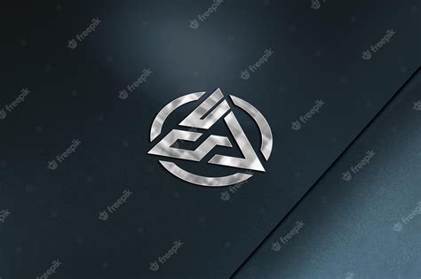 Premium PSD | Silver logo mockup design