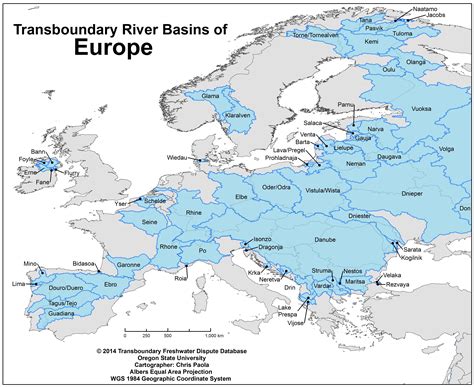 Europe Physical Map Rivers And Mountains