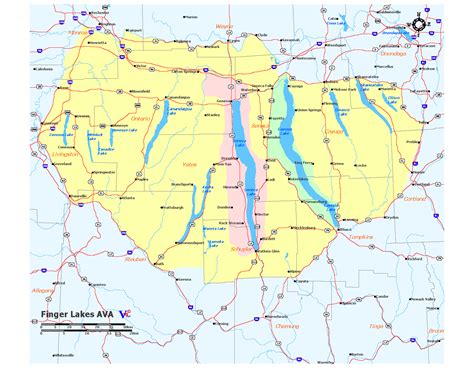 Map of Finger Lakes Wine Region