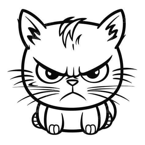 Angry Cat Coloring Pages Outline Sketch Drawing Vector, Cat Drawing, Wing Drawing, Ring Drawing ...