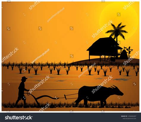 Silhouette Farmer Vector Design Stock Vector (Royalty Free) 1250606287