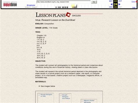 Research Lesson on the Dust Bowl Lesson Plan for 11th Grade | Lesson Planet