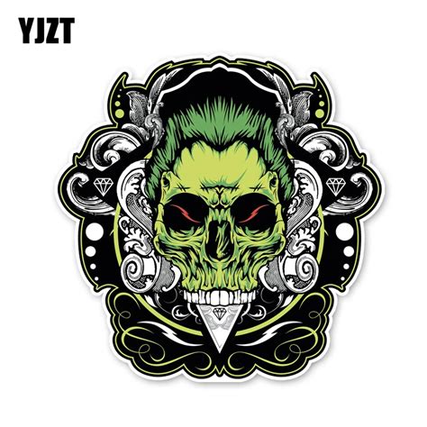 YJZT 11.4CM*11.4CM Creative Skull Head Car Body Decal PVC Car Sticker Decal 6 2541-in Car ...