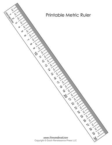 Printable Metric Ruler - Tim's Printables