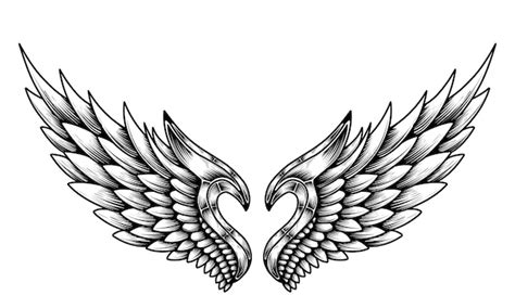 Premium Vector | Vector angel wings tattoo design