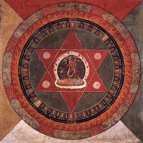 File:Painted 19th century Tibetan mandala of the Naropa tradition, Vajrayogini stands in the ...