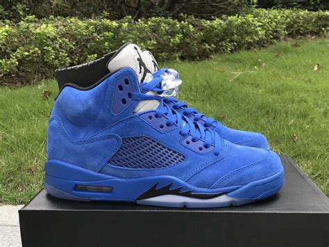 2017 Air Jordan 5 Retro “Blue Suede” Game Royal/Black - FavSole.com