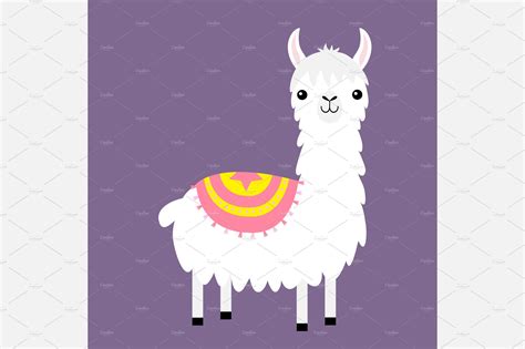 Llama alpaca. Cute cartoon character | Animal Illustrations ~ Creative ...