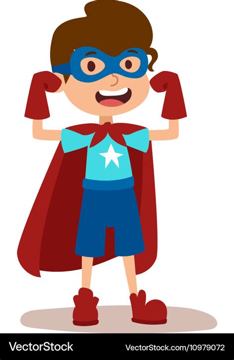 Superhero kid boy cartoon Royalty Free Vector Image