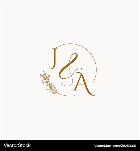 Ja initial wedding monogram logo Royalty Free Vector Image