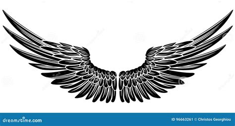 Two Wings Of Bird With Feathers Icon, Flat Style Vector Illustration | CartoonDealer.com #82489876