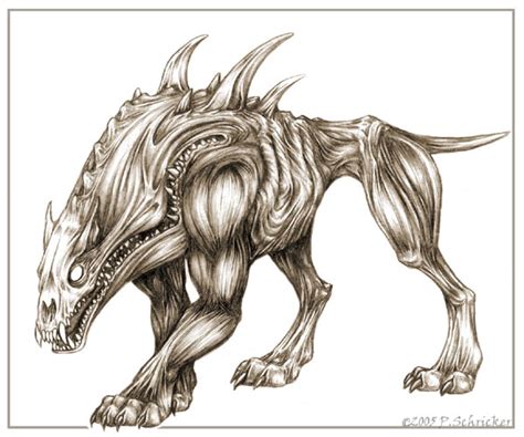 Hellhound Drawing, Pencil, Sketch, Colorful, Realistic Art Images | Drawing Skill