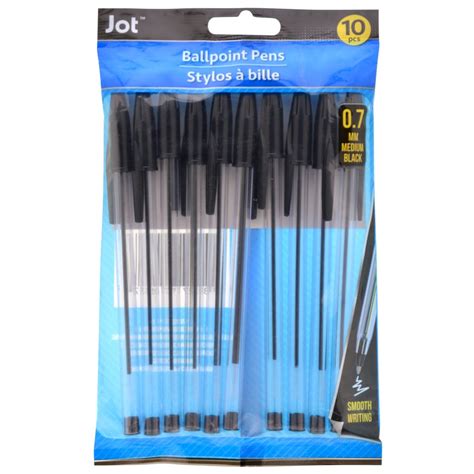 Bulk Jot Clear Ballpoint Pens with Black Ink, 10-ct. Packs | Dollar Tree