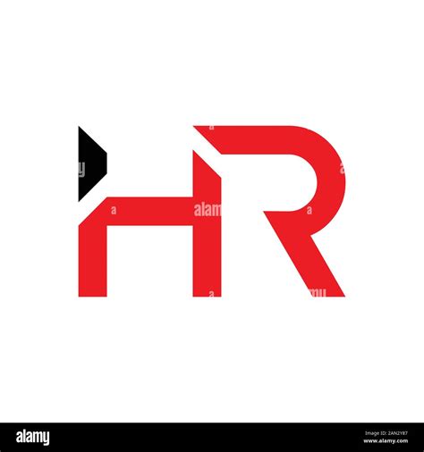 letter HR Logo Design Linked Vector Template With Red And Black. Initial HR Vector Illustration ...