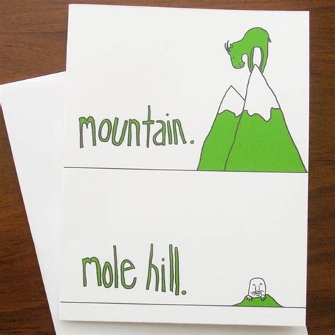 Mountain vs. Mole Hill note card