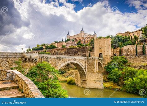 Toledo Spain on the River stock image. Image of landmark - 55153805