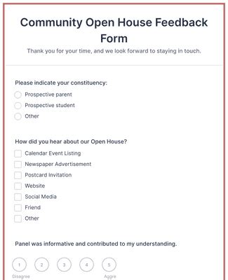 Open House Feedback Form Template | Jotform