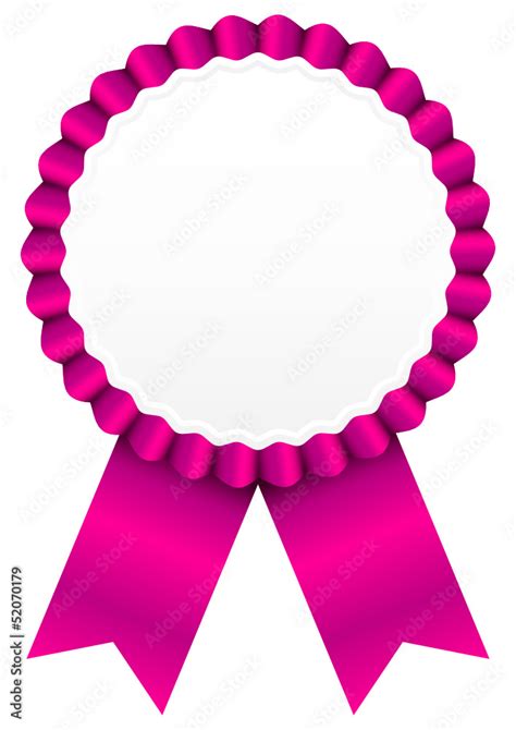 Pink Award Badge Pink Ribbon Stock Vector | Adobe Stock