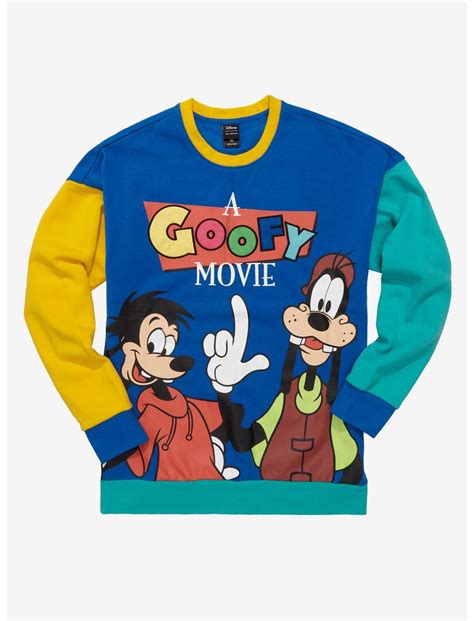 Disney D23 A Goofy Movie Max & Goofy Color Block Crewneck - BoxLunch ...