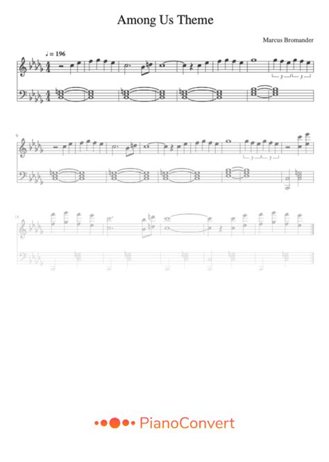 Among Us Theme - Easy Piano Sheet Music in PDF - La Touche Musicale