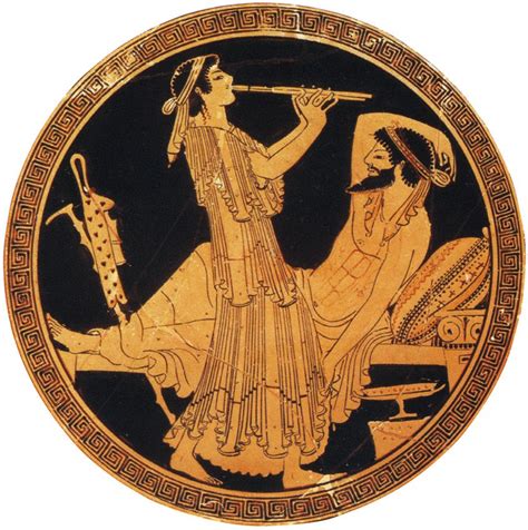 Odysseus and Calypso. Red-figure vase. Clay. | Ancient greek art, Greek paintings, Greek art