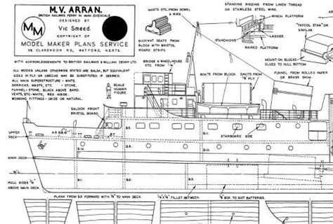 MV Arran Model Boat Plan (Model Boat Plan) MM415 | Cornwall Model Boats