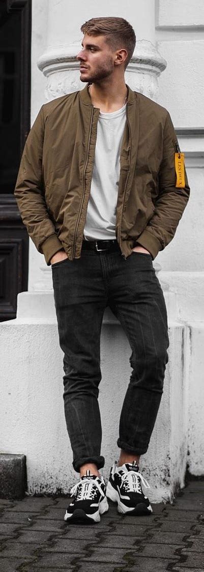 Cool Olive Green Bomber Jacket Outfit For Men To Rock ⋆ Best Fashion ...