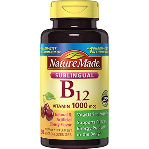 Nature Made Vitamin B-12 1000 MCG Sublingual, 50 Count - Walmart.com - Walmart.com