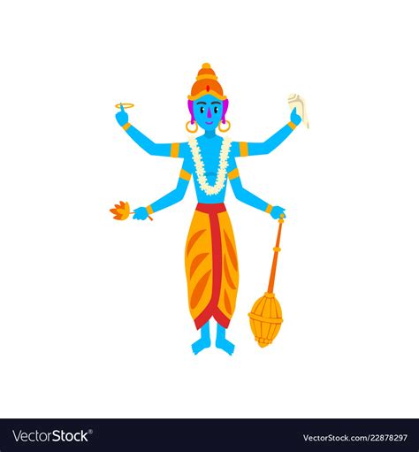 Vishnu indian god guardian of the universe Vector Image