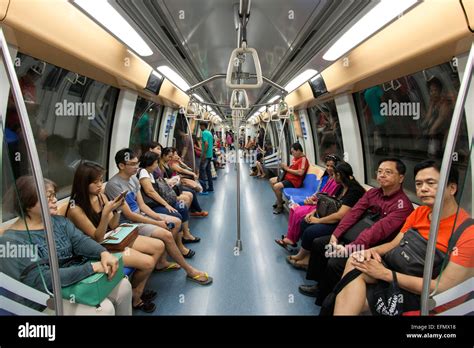 Interior of a carriage of the Singapore MRT (Mass Rapid Transit Stock Photo, Royalty Free Image ...