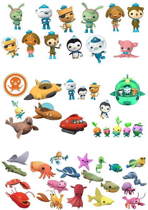 Buy 48 Octonauts Sea Animals Stand up Characters Edible Wafer Paper Cake Toppers Online at ...