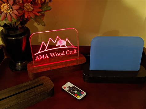 Edge Lit Multi-color LED Sign DIY Kit Solid Wood Base - Etsy