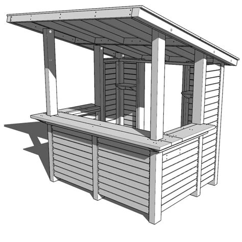 DIY Outdoor Bar plan: Roof, Back Wall, Seats Up to Five Guests! - DIY projects plans