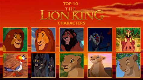 Top 10 The Lion King Characters by Media201055 on DeviantArt