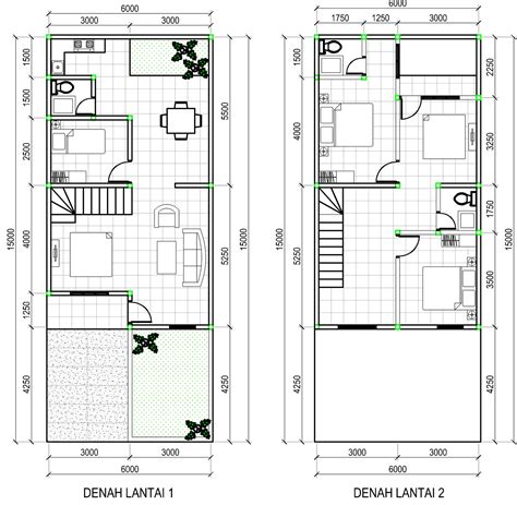 denah gambar rumah minimalis 1 lantai