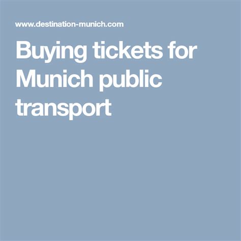 Buying tickets for Munich public transport | Public transport, Munich, Public