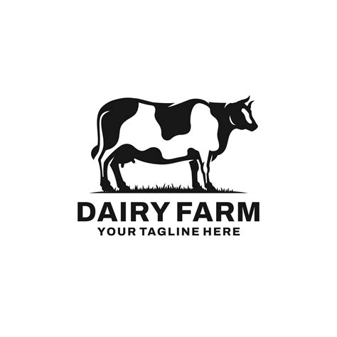 Dairy farm logo design vector. Cow logo 11874822 Vector Art at Vecteezy