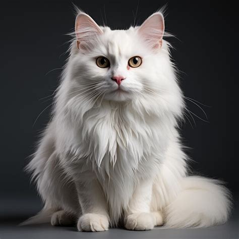 Premium AI Image | a white angora cat on a white background