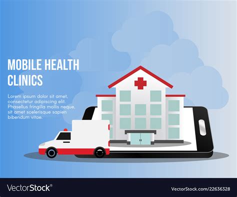 Mobile health clinics concept design template Vector Image