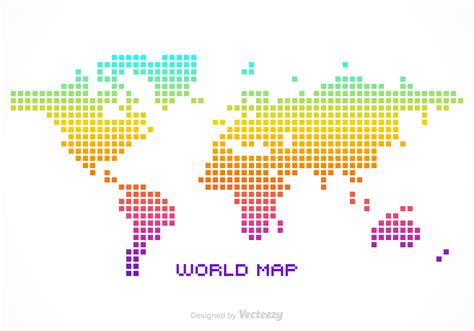 World Map Pixel Vector Art, Icons, and Graphics for Free Download