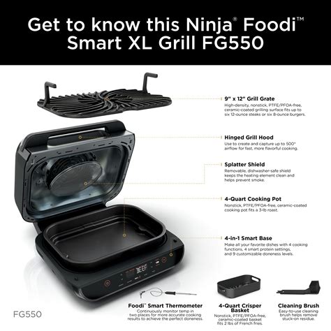 Ninja Foodi Smart XL 4-in-1 Indoor Grill with 4-qt Air Fryer, Roast, and Bake, FG550 – AwzHome