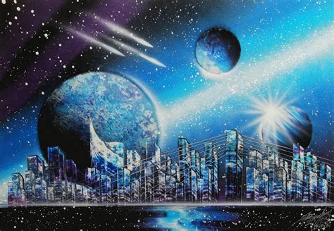 Spraypaint Art / Spray Paint Art / Galaxy Art / Space Home Decor / Street Art / Spray Paint ...