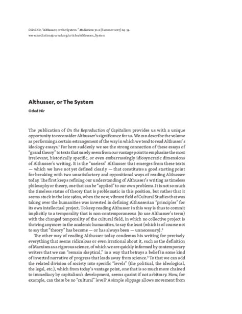 (PDF) Althusser, or The System | Oded Nir - Academia.edu