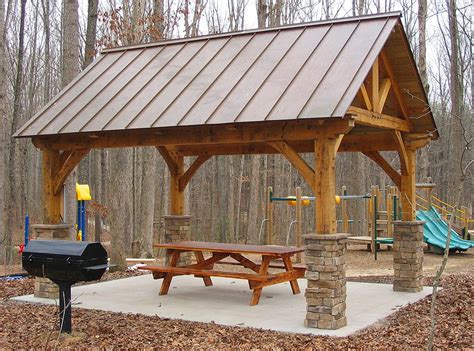 Log Frame Pavilion | Timber Frame Pavilion Plans | Outdoor pavilion ...