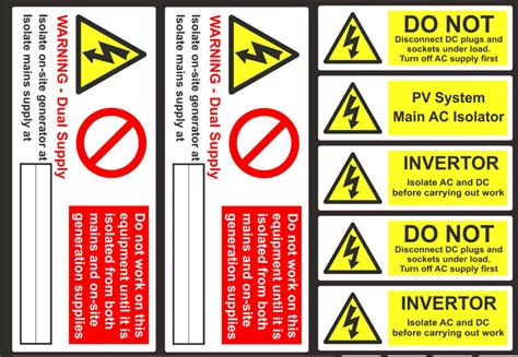 23 PV Solar Safety Electrical Warning Labels ac/dc danger high Voltage stickers - Add FX