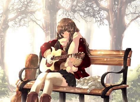 Anime girl playing guitar. | anime girl | Pinterest | Anime, Anime ...