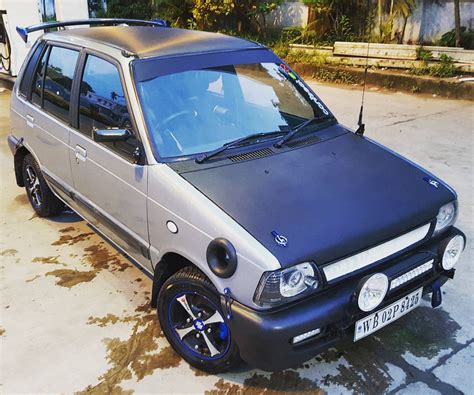 Modified Black-Grey Maruti 800 with Spoiler - ModifiedX