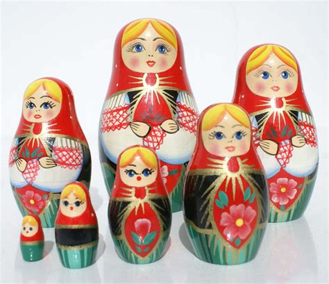 Matryoshka (Babushka, Babooshka) Wooden Stacked Russian Nesting Dolls for Sale, Gifts and ...