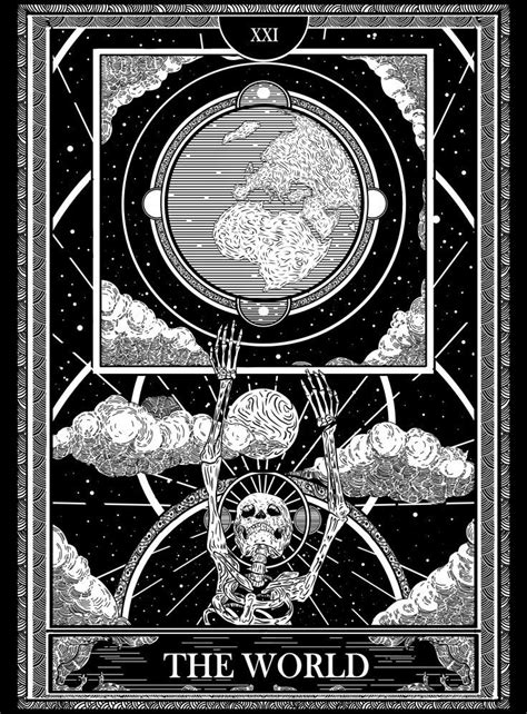 The World Major Arcana - Tarot Design Illustration | Tarot cards art, Tarot card artwork, Tarot ...