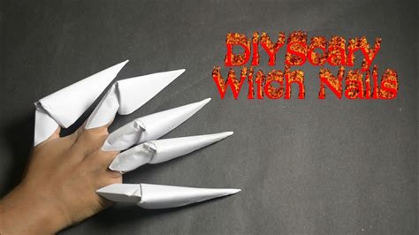 DIY scary witch nail claws for kids, How to make scary witch fingers with paper, Halloween special